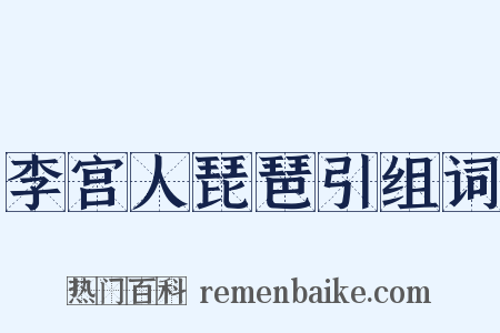 李宫人琵琶引组词是什么意思的图片